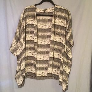 Elephant pattern scarf shrug